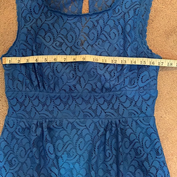 EUC Dress Barn Lace Overlay Sleeveless Royal Blue Dress - Picture 5 of 9